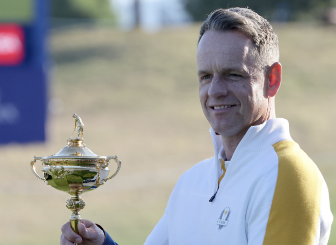 Europas Ryder Cup Captain Europa Luke Donald (ENG) teet im GC Gut Altentann beim Profiturnier Austrian Alpine Open auf. Fotocredit: GEPA PICTURES